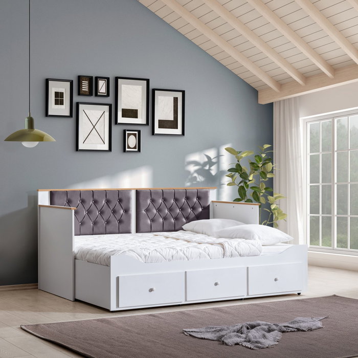 Hanah Home Alacati Cama de día - Blanco y Antracita